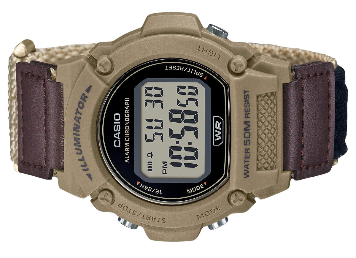 Casio Standard Brown Digital Cloth Strap Quartz W-219HB-5AV Men's Watch