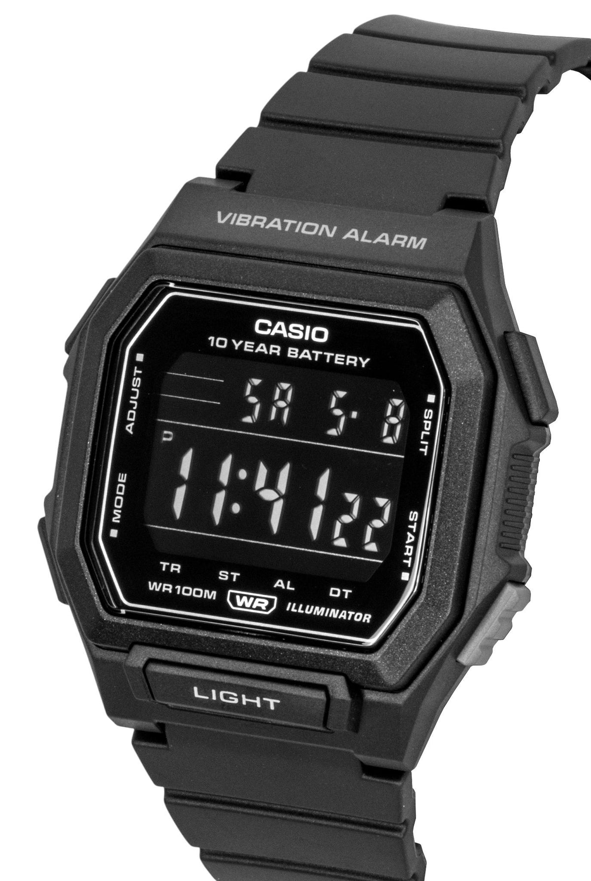 Casio Digital Resin Strap Black Dial Quartz W-738H-1BV 100M Men's Watch