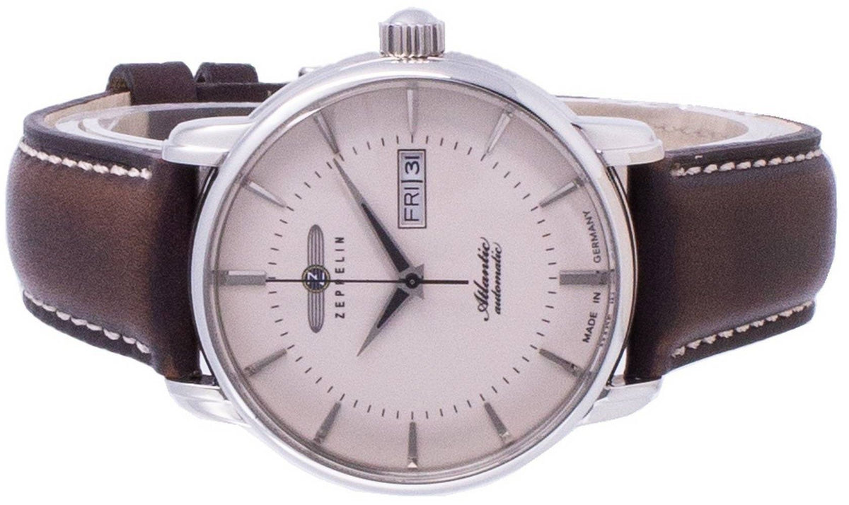 Zeppelin Atlantic Beige Dial Leather Strap Automatic 8466-5 84665 Men's Watch