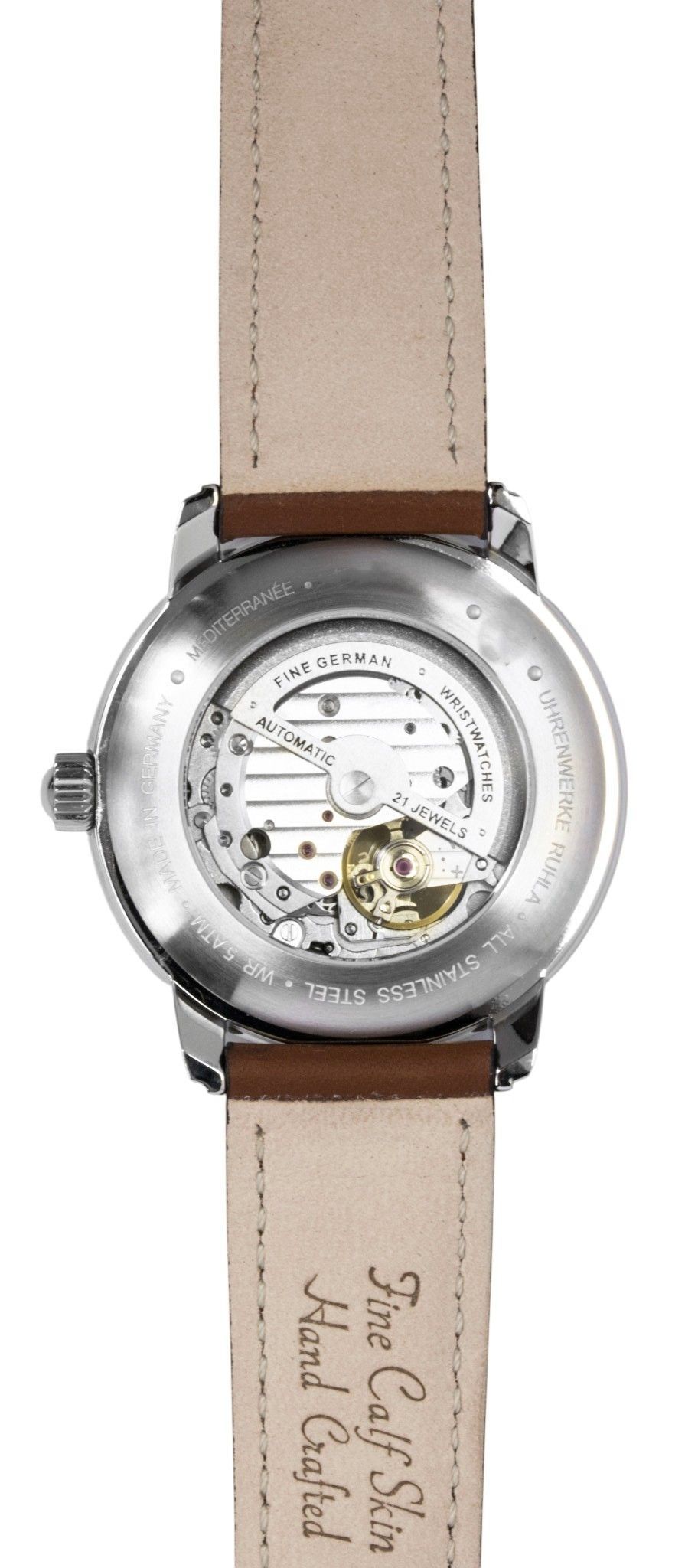 Zeppelin Mediterranee Leather Strap Open Heart Blue Dial Automatic 96663 Men's watch