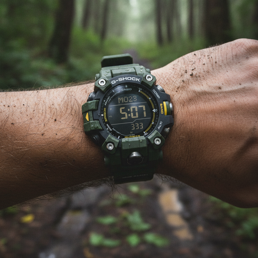 Casio G-Shock Mudman Master Of G-Land Digital Green Resin Strap Solar GW-9500-3 200M Men's Watch — lifestyle