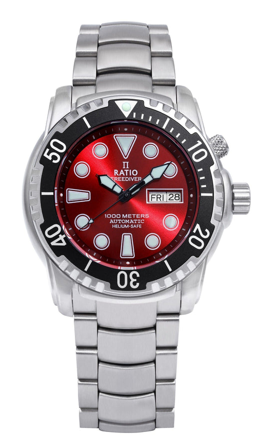 Ratio FreeDiver Helium-Safe 1000M Sapphire Automatic 1068HA96-34VA-RED Men's Watch