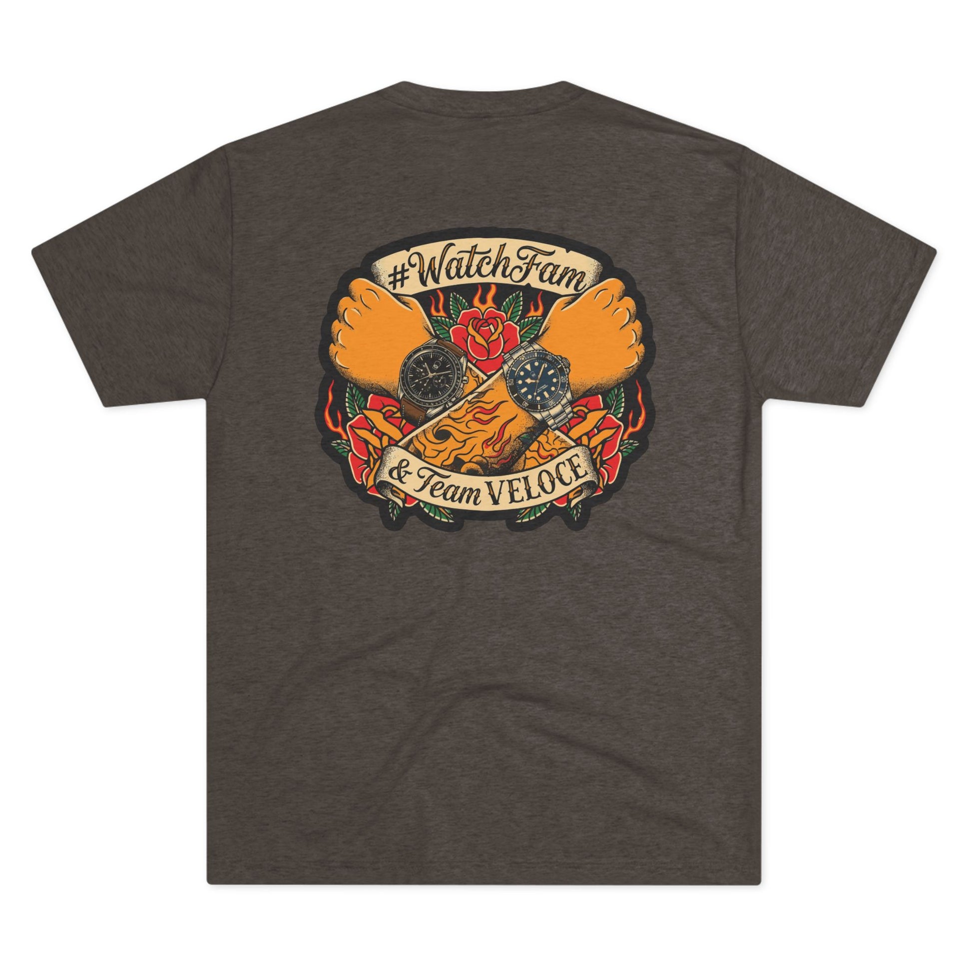Team VELOCE WatchFam T-Shirt - Tri - Blend Crew Tee Shirt - Veloce - The App For Watch Collectors