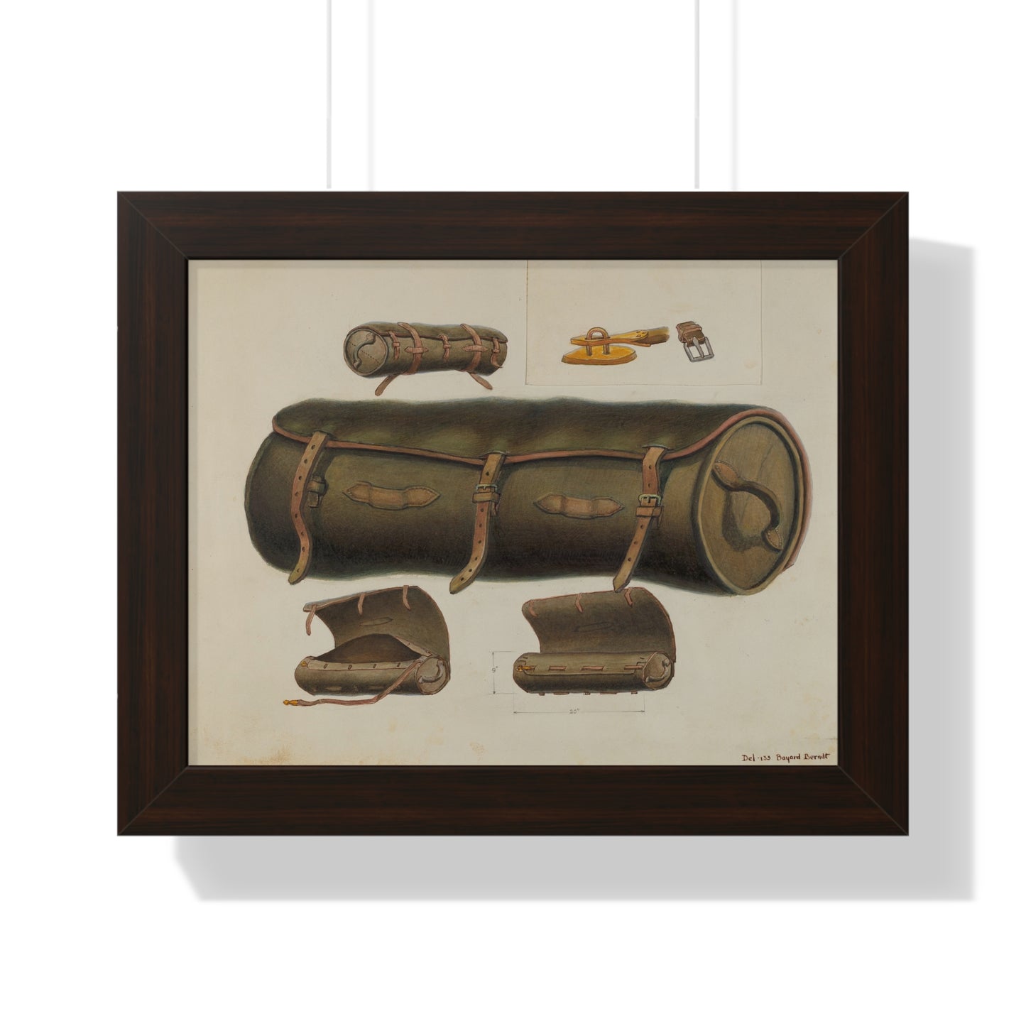 B. Berndt Rolled Leather Knapsack 1937 Framed Print - Veloce - The App For Watch Collectors