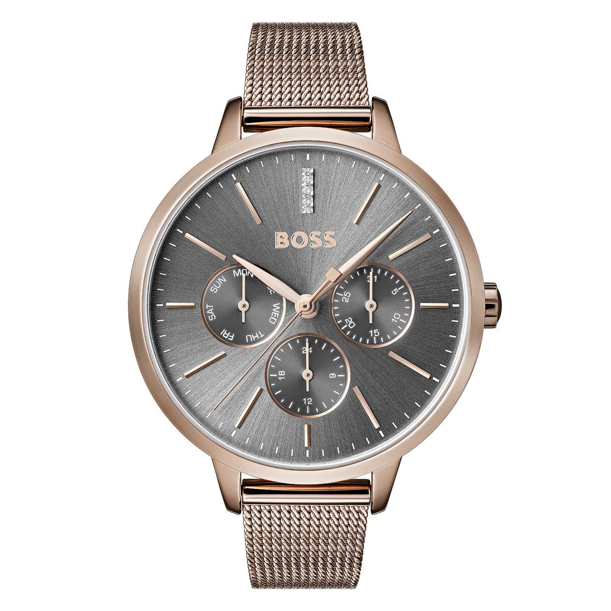 Hugo Boss Womens 1502424 Symphony Gold Tone Mesh Bracelet Watch