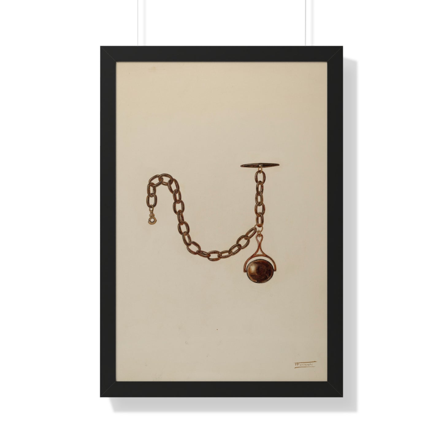 Frank Fumagalli Watch Chain 1939 Framed Matte Print - Veloce - The App For Watch Collectors