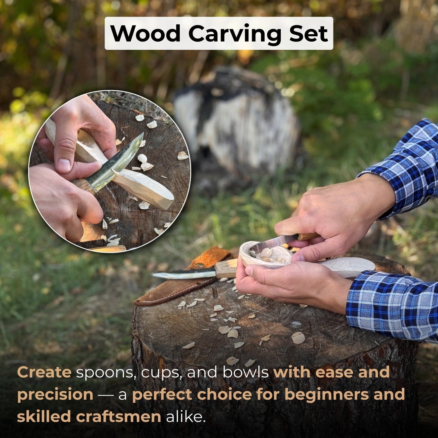 2 - Piece Wooden Spoon Carving Set - Veloce - The App For Watch Collectors