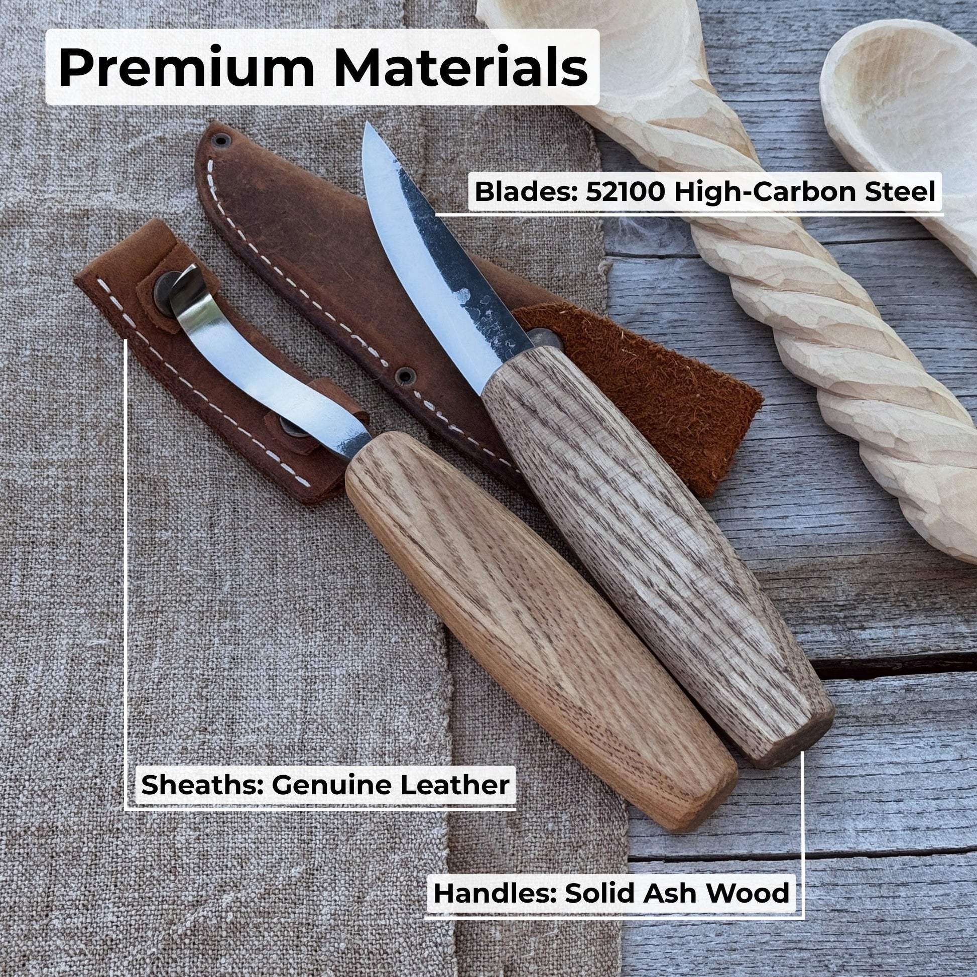 2 - Piece Wooden Spoon Carving Set - Veloce - The App For Watch Collectors