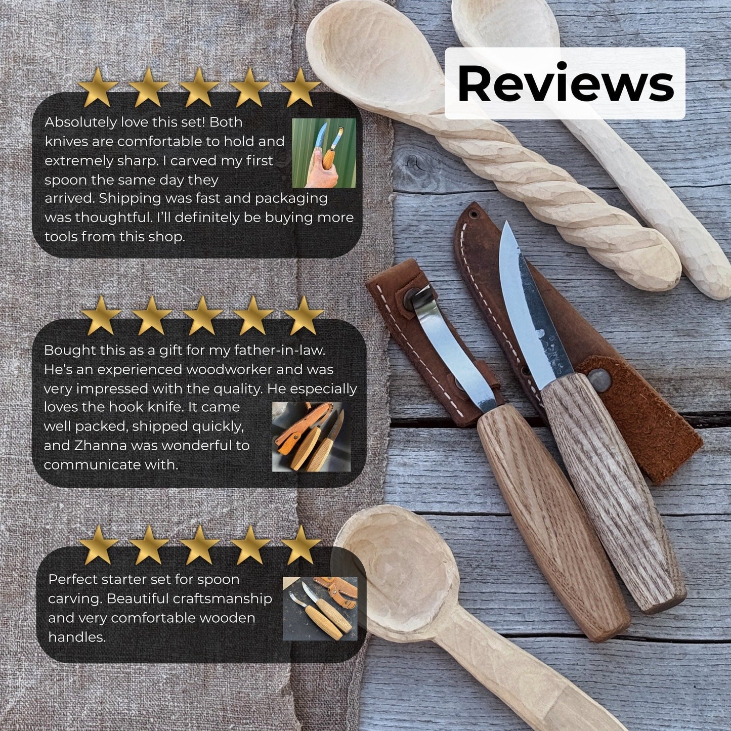 2 - Piece Wooden Spoon Carving Set - Veloce - The App For Watch Collectors