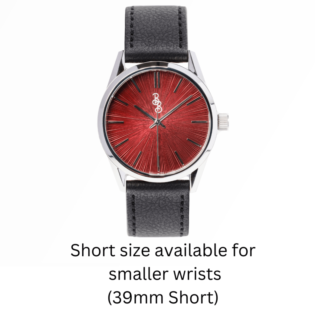 Burgundy Sunburst Watch Pro with Customizable Straps - Veloce - The App For Watch Collectors