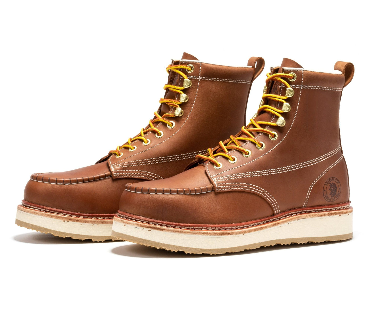 ROCKROOSTER Norwood Men's 6 inch Brown Steel Toe Wedge Work Boots SAP621 - Veloce - The App For Watch Collectors
