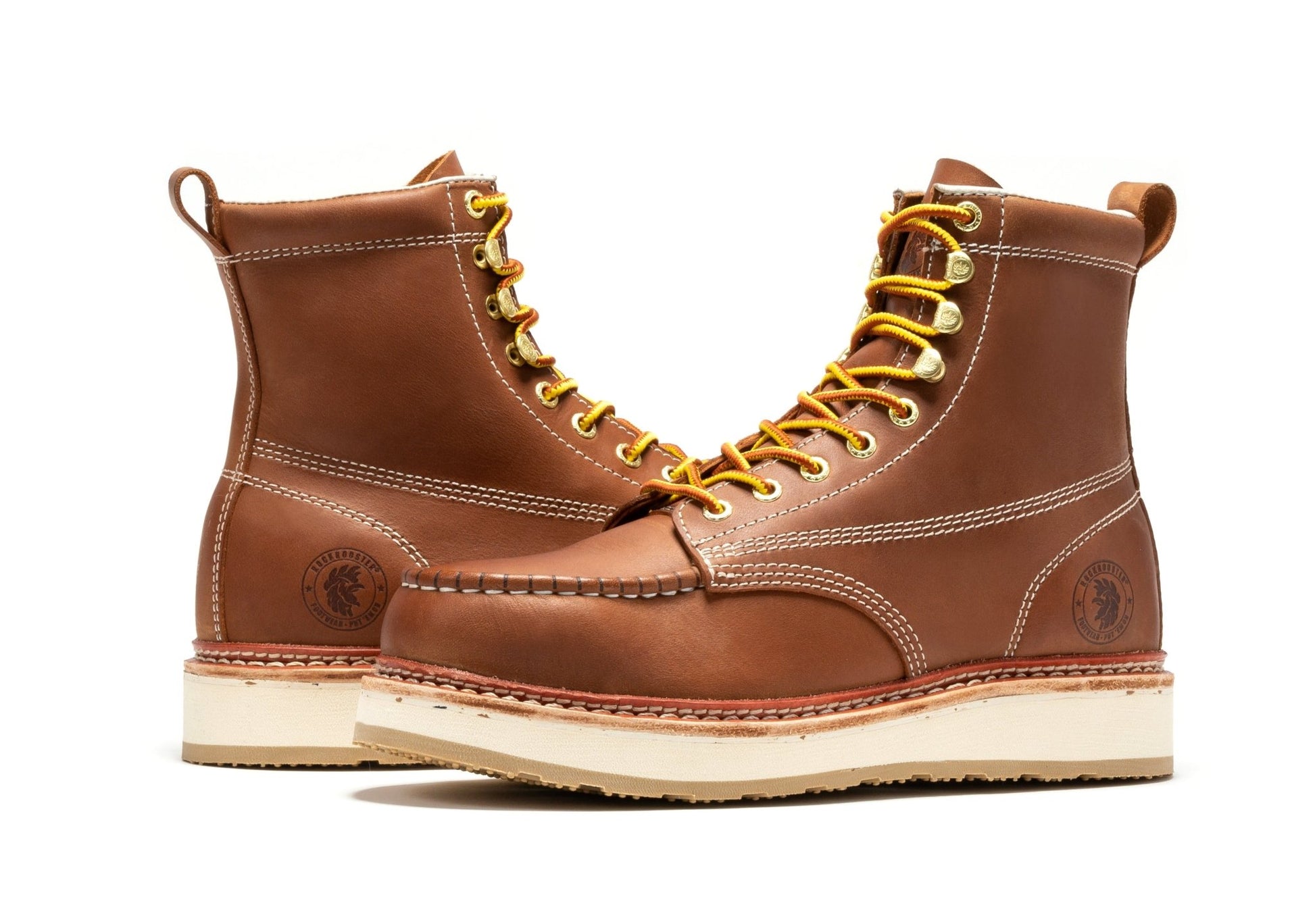 ROCKROOSTER Norwood Men's 6 inch Brown Steel Toe Wedge Work Boots SAP621 - Veloce - The App For Watch Collectors