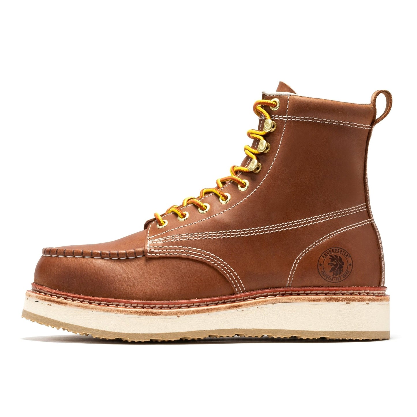 ROCKROOSTER Norwood Men's 6 inch Brown Steel Toe Wedge Work Boots SAP621 - Veloce - The App For Watch Collectors