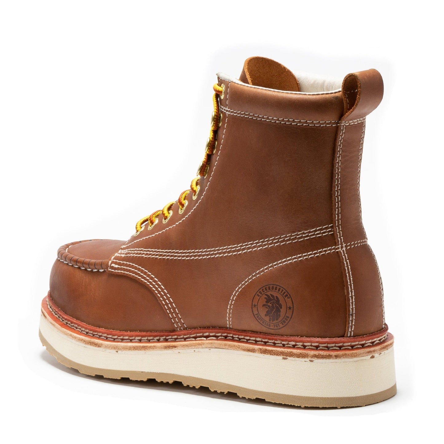 ROCKROOSTER Norwood Men's 6 inch Brown Steel Toe Wedge Work Boots SAP621 - Veloce - The App For Watch Collectors