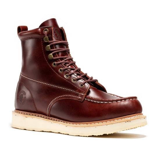 ROCKROOSTER Norwood Cherry Brown Men's 6 inch Soft Toe Wedge Work Boots SAP600 - Veloce - The App For Watch Collectors