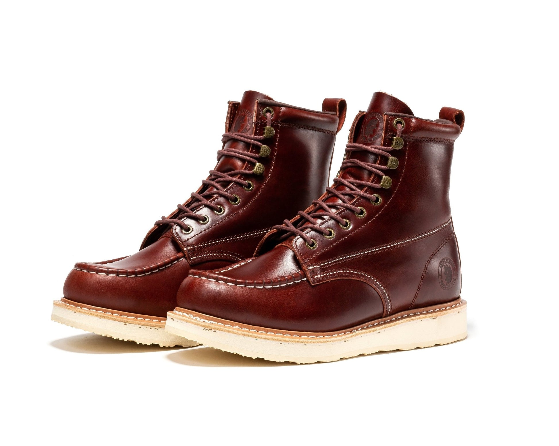 ROCKROOSTER Norwood Cherry Brown Men's 6 inch Soft Toe Wedge Work Boots SAP600 - Veloce - The App For Watch Collectors