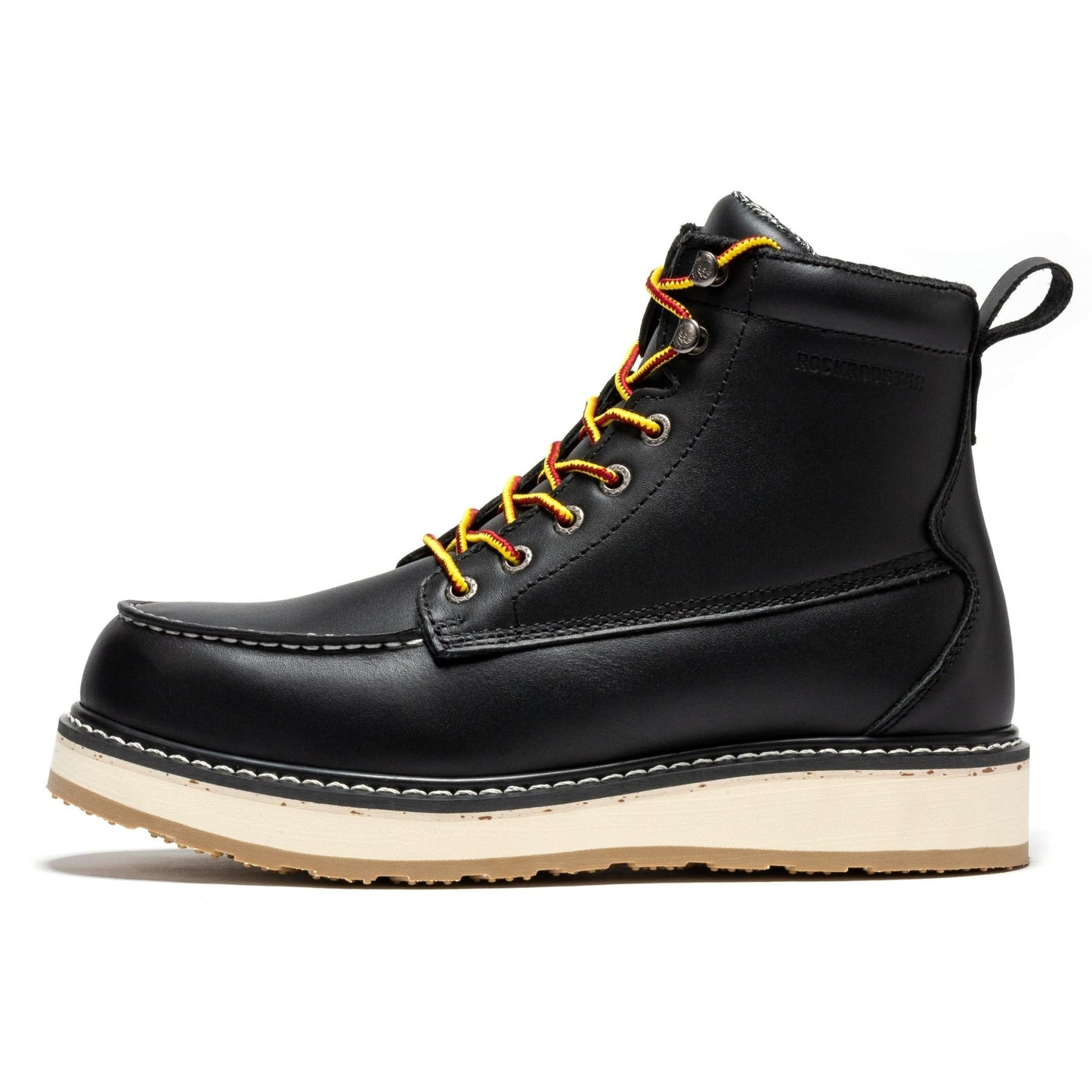 ROCKROOSTER Trinidad Men's 6 inch Black Steel Toe Wedge Work Boots SAP2301 - Veloce - The App For Watch Collectors