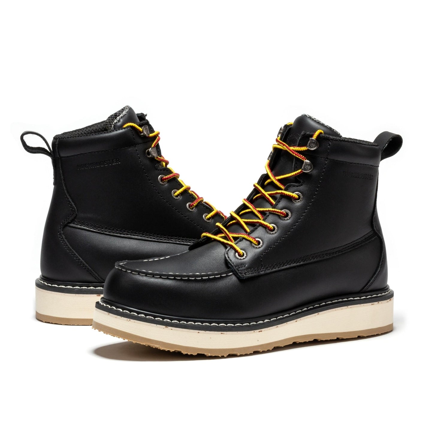 ROCKROOSTER Trinidad Men's 6 inch Black Steel Toe Wedge Work Boots SAP2301 - Veloce - The App For Watch Collectors