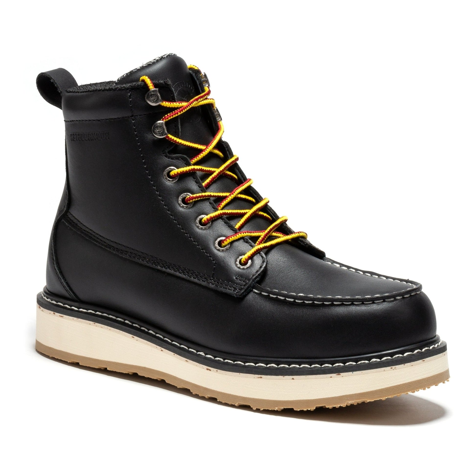 ROCKROOSTER Trinidad Men's 6 inch Black Steel Toe Wedge Work Boots SAP2301 - Veloce - The App For Watch Collectors