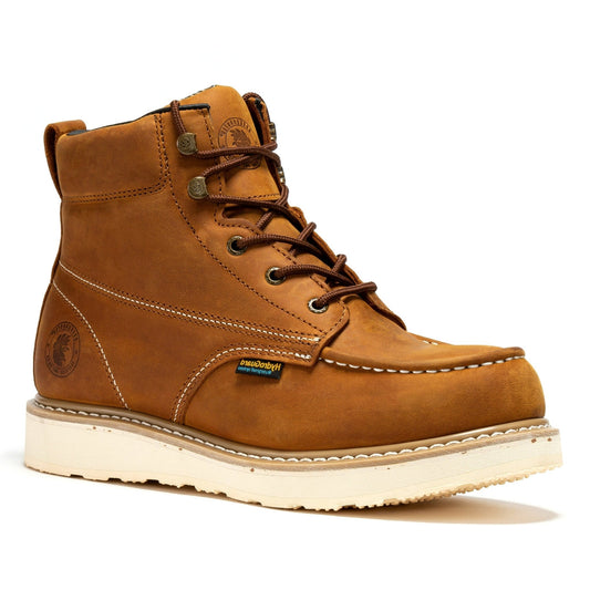 ROCKROOSTER Edgewood Men's 6 inch Brown steel toe waterproof wedge work boots SAP858 - Veloce - The App For Watch Collectors