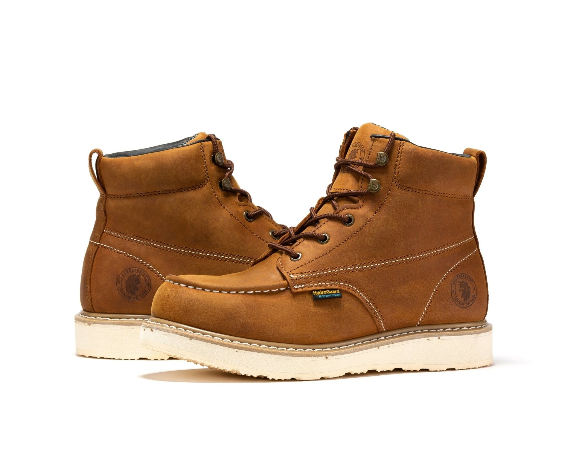ROCKROOSTER Edgewood Men's 6 inch Brown steel toe waterproof wedge work boots SAP858 - Veloce - The App For Watch Collectors