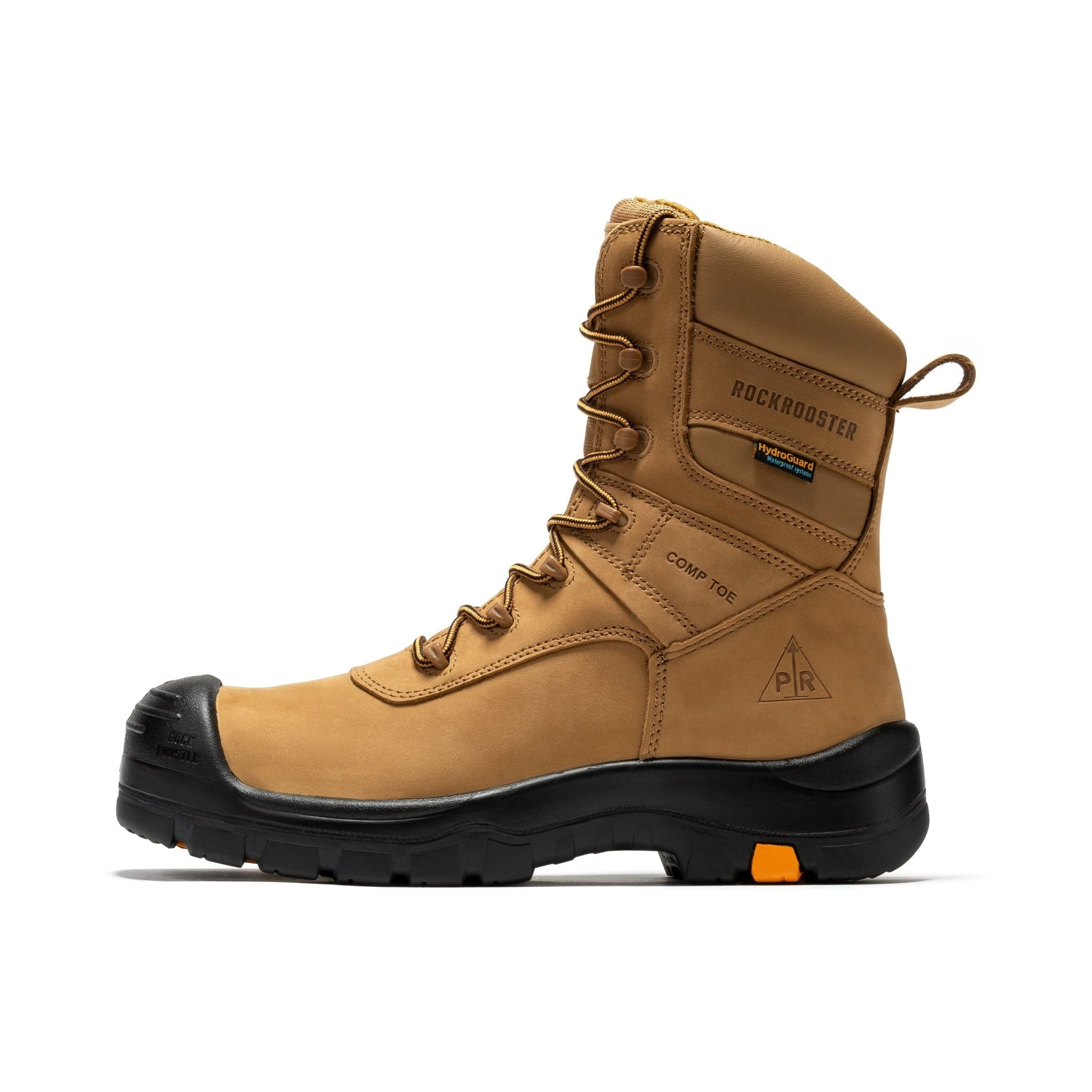 rockrooster Beaufort Men's Brown 8 inch Waterproof Composite Toe Work Boots AK831 - Veloce - The App For Watch Collectors