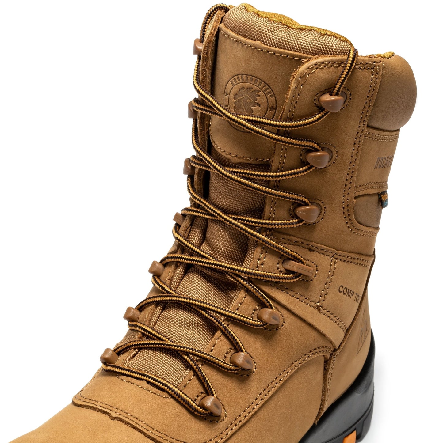 rockrooster Beaufort Men's Brown 8 inch Waterproof Composite Toe Work Boots AK831 - Veloce - The App For Watch Collectors