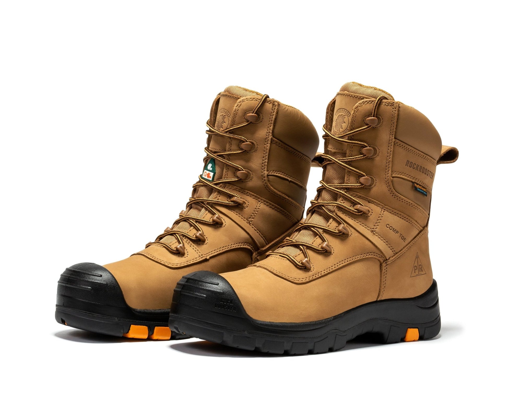 rockrooster Beaufort Men's Brown 8 inch Waterproof Composite Toe Work Boots AK831 - Veloce - The App For Watch Collectors