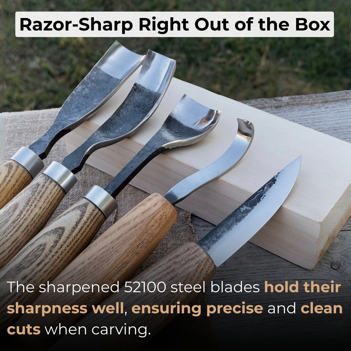 5 - Piece Spoon & Bowl Carving Tool Set with Leather Sheaths - Veloce - The App For Watch Collectors