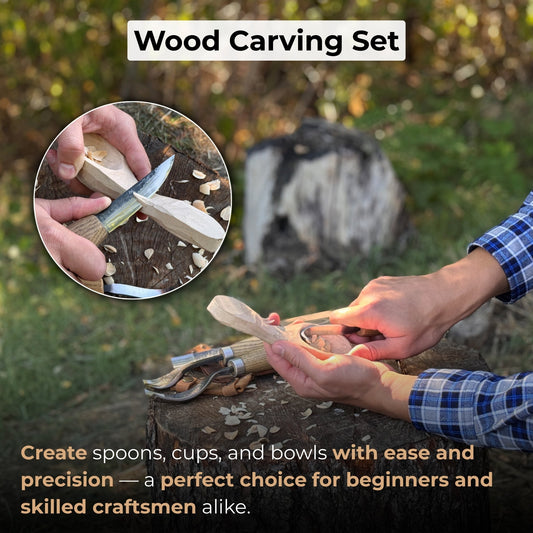 5 - Piece Spoon & Bowl Carving Tool Set with Leather Sheaths - Veloce - The App For Watch Collectors
