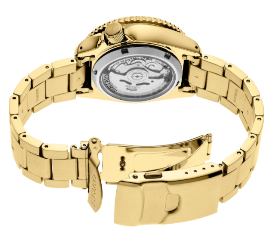 Gent'S Yellow Seiko 5 Divers Watch New Srpk18
