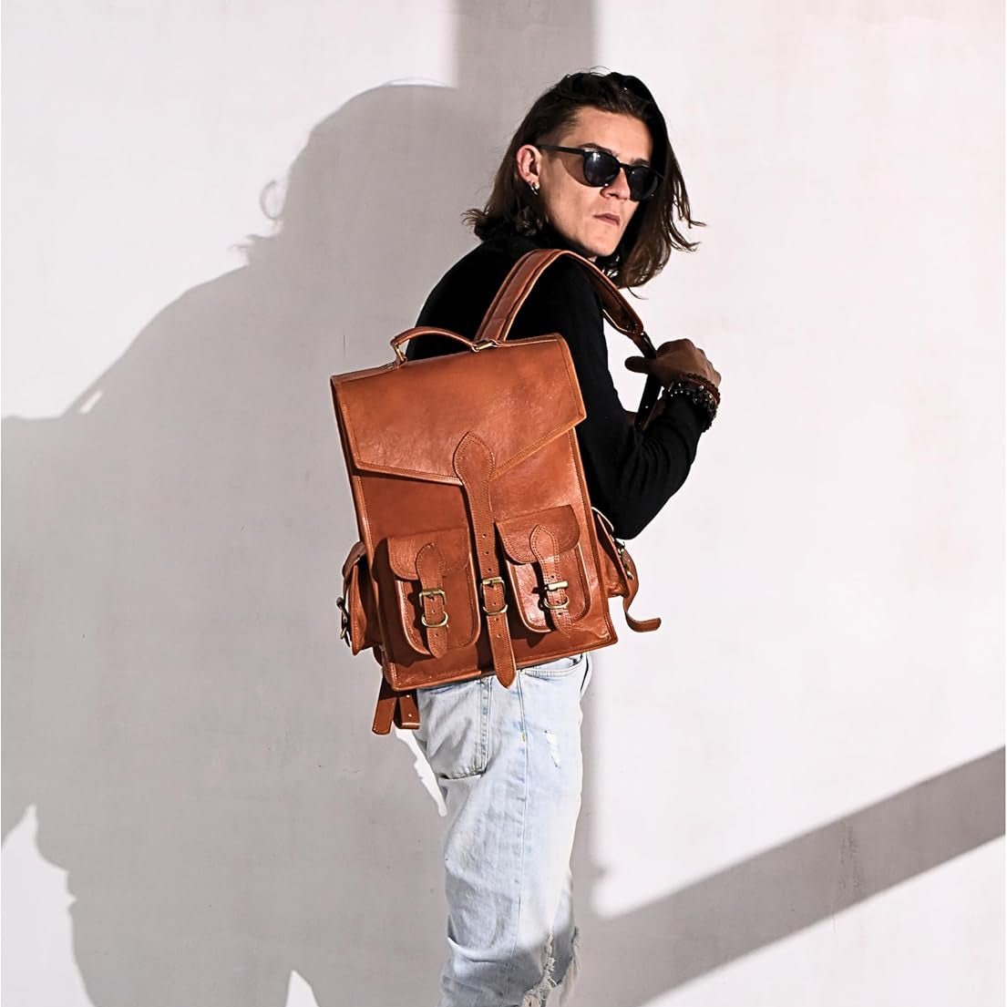 Vintage Leather Backpack Rucksack - Veloce - The App For Watch Collectors