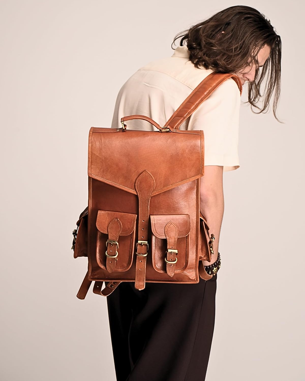 Vintage Leather Backpack Rucksack - Veloce - The App For Watch Collectors
