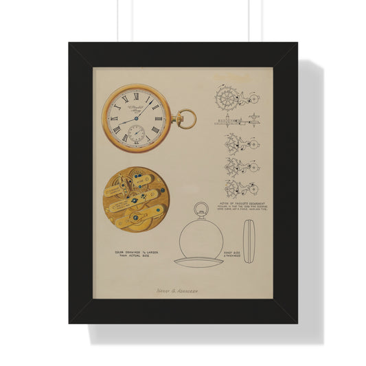 Harry G Aberdeen Watch and Case Framed Matte Print 1937 - Veloce - The App For Watch Collectors