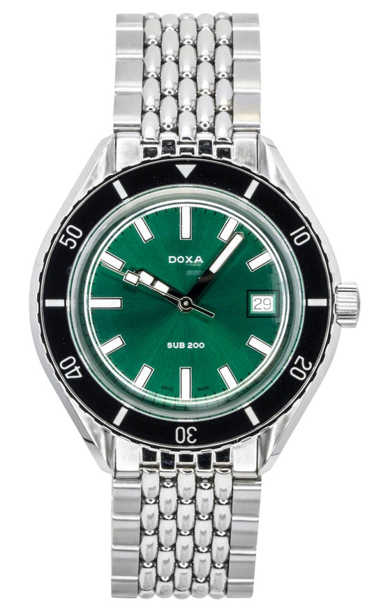 Doxa SUB 200 Sea Emerald Stainless Steel Green Dial Automatic Diver's 799.10.131.10 200M Men's Watch With Extra Strap