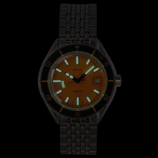DOXA SUB 200 Divingstar Stainless Steel Yellow Dial Automatic Diver's 799.10.361.10 200M Men's Watch