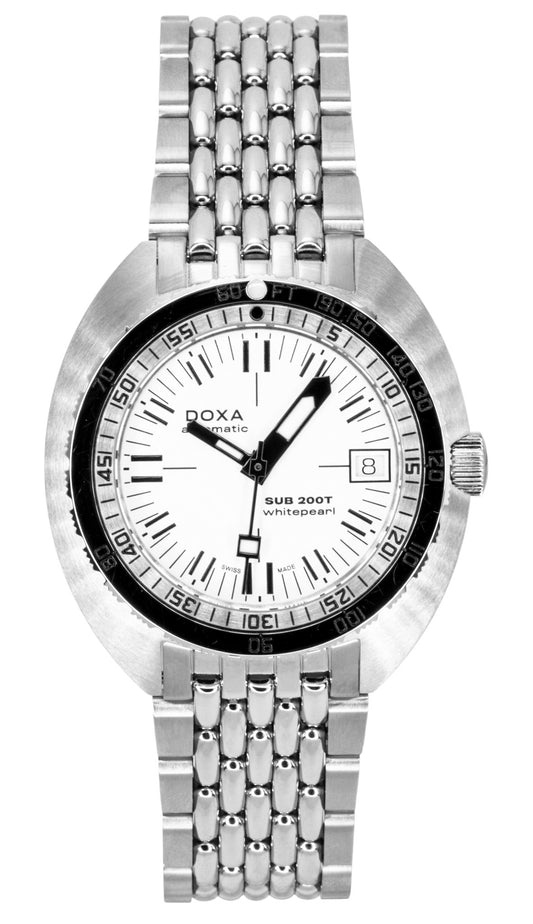 Doxa SUB 200T Whitepearl Stainless Steel White Dial Automatic Diver's 804.10.011.10 200M Unisex Watch