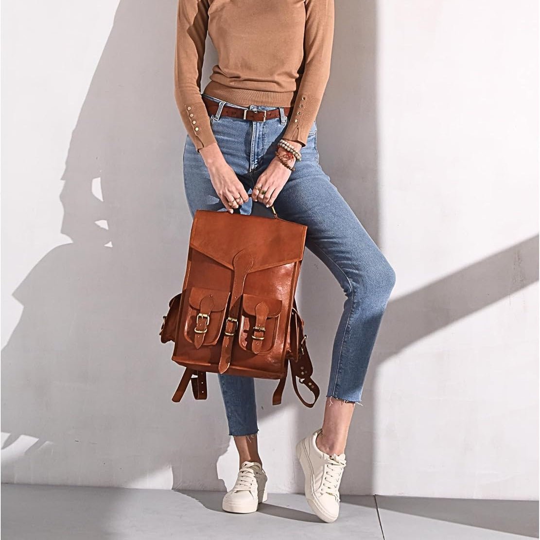Vintage Leather Backpack Rucksack - Veloce - The App For Watch Collectors