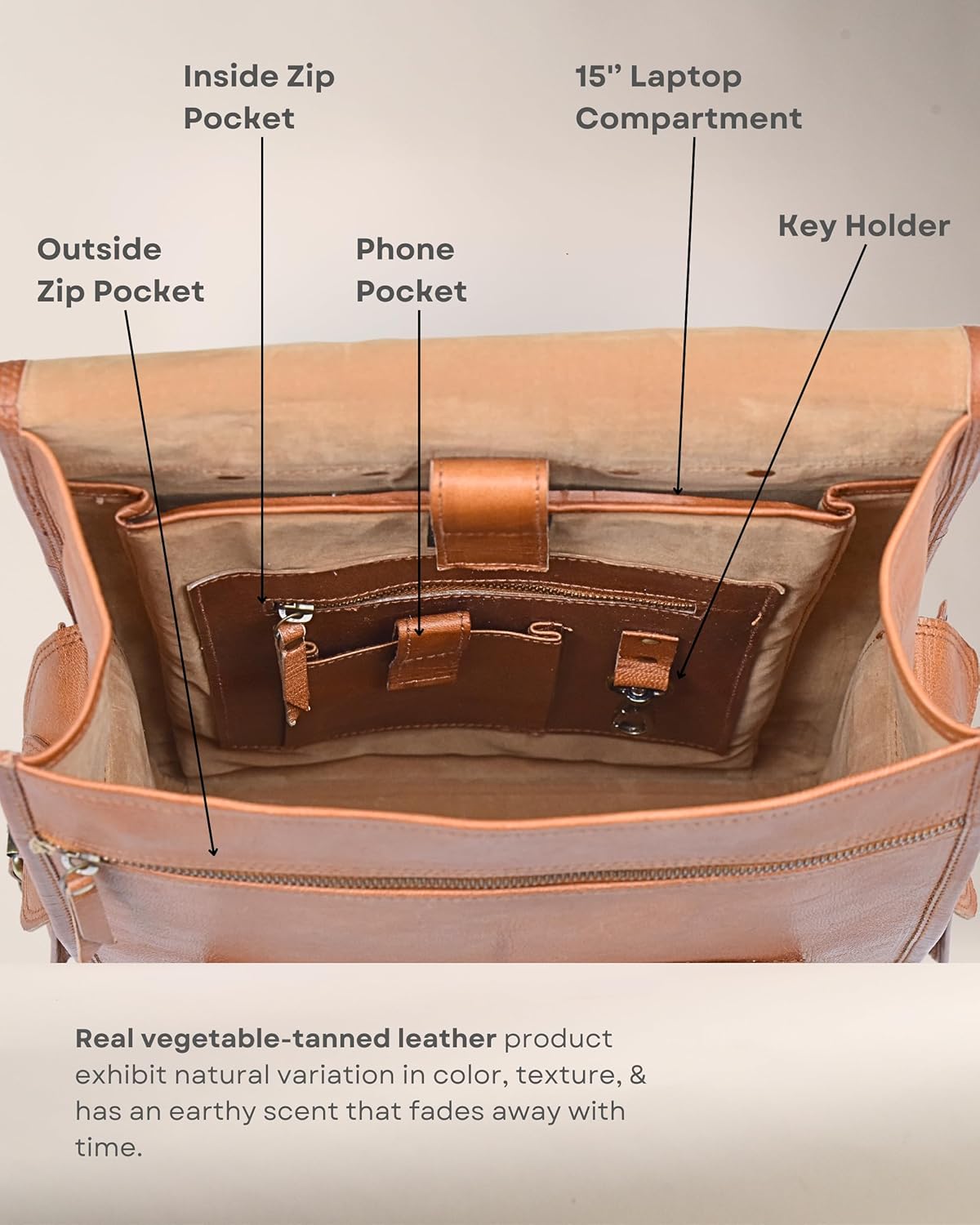 Vintage Leather Backpack Rucksack - Veloce - The App For Watch Collectors
