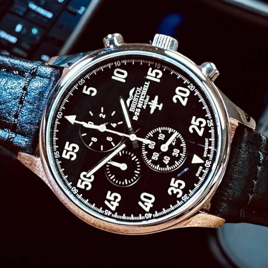 B 25 Mitchell Tribute Chronograph Stainless Steel Leather - Veloce - The App For Watch Collectors