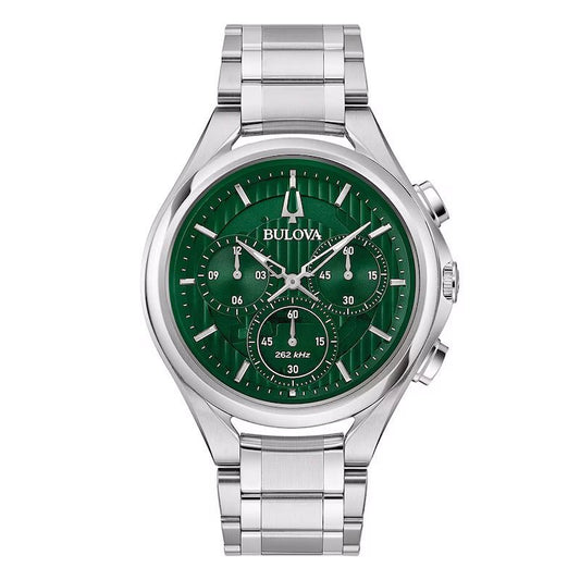 Bulova Curv Mens Green Watch 96a297
