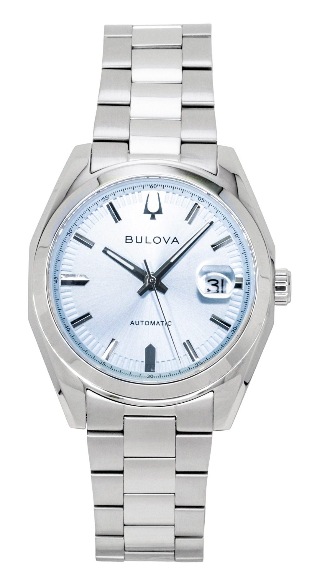 Bulova Surveyor Stainless Steel Light Blue Automatic 96B469 Men's Watch