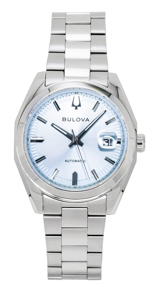Bulova Surveyor Stainless Steel Light Blue Automatic 96B469 Men's Watch