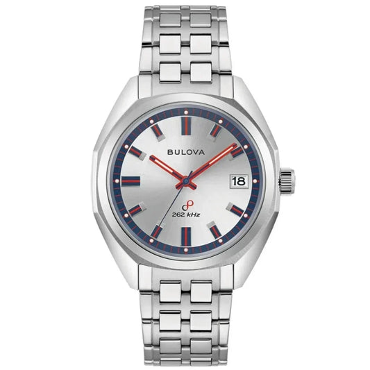 Bulova Jet Star Automatic Mens Silver Watch 96k112