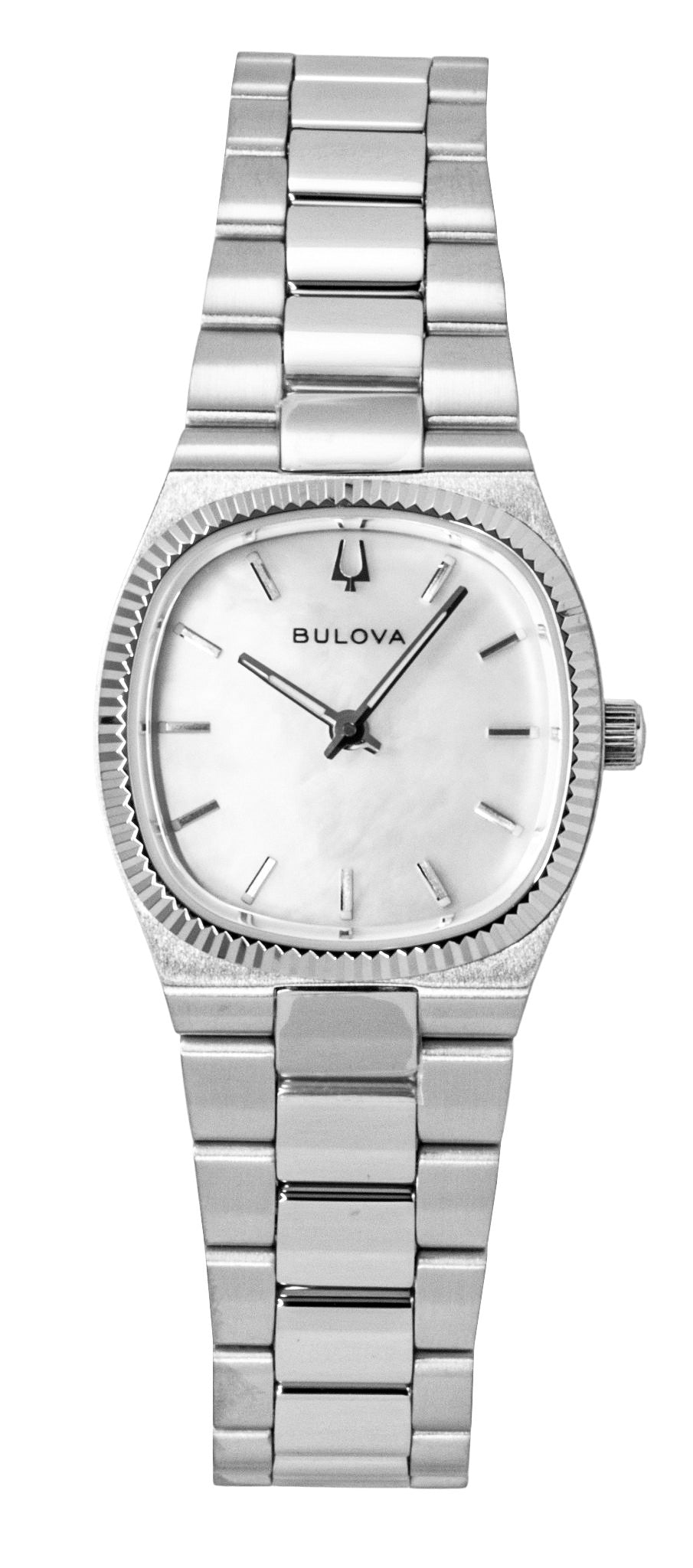 Bulova Super Seville Stainless Steel Mother Of Pearl Dial Quartz 96L353 Women's Watch