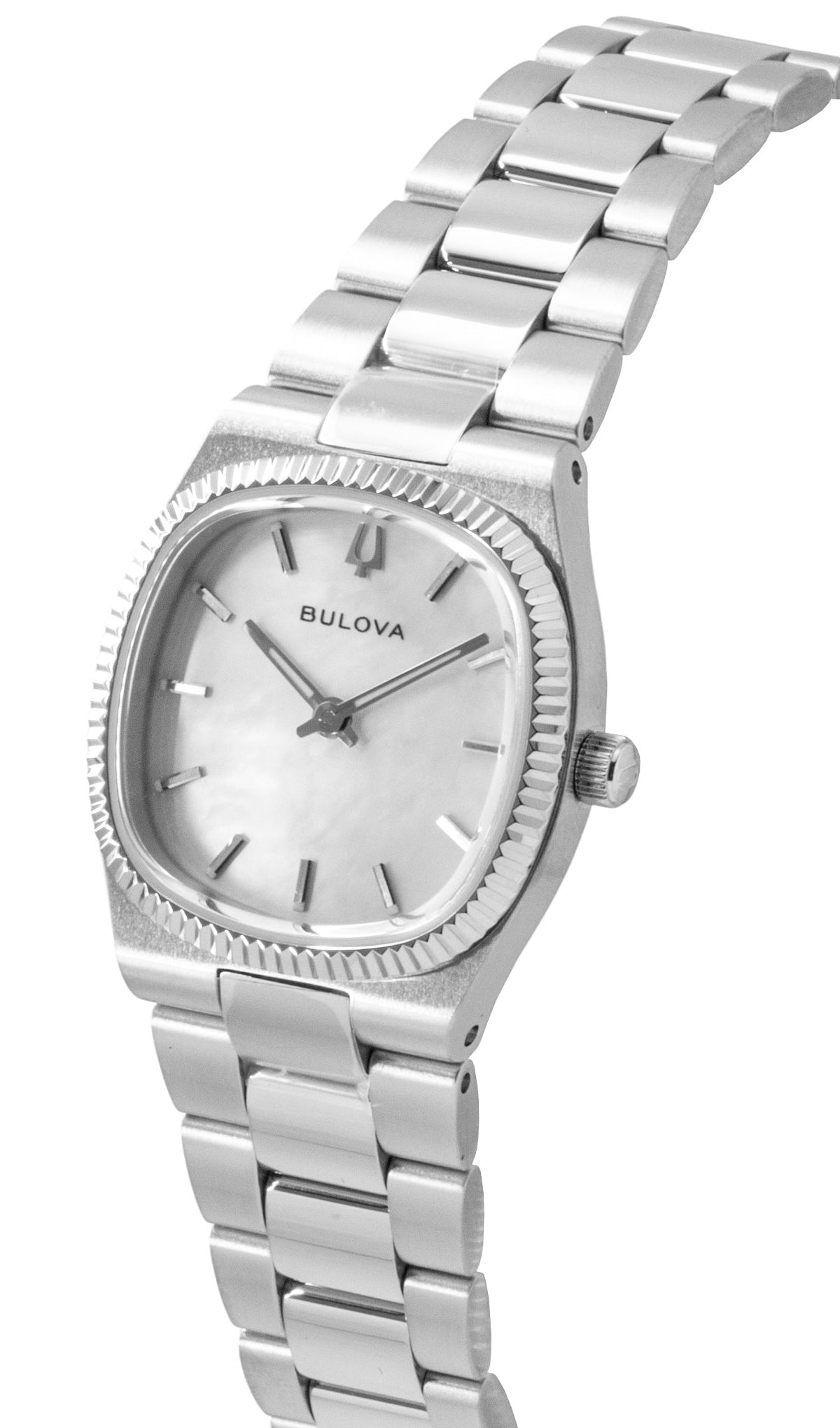 Bulova Super Seville Stainless Steel Mother Of Pearl Dial Quartz 96L353 Women's Watch