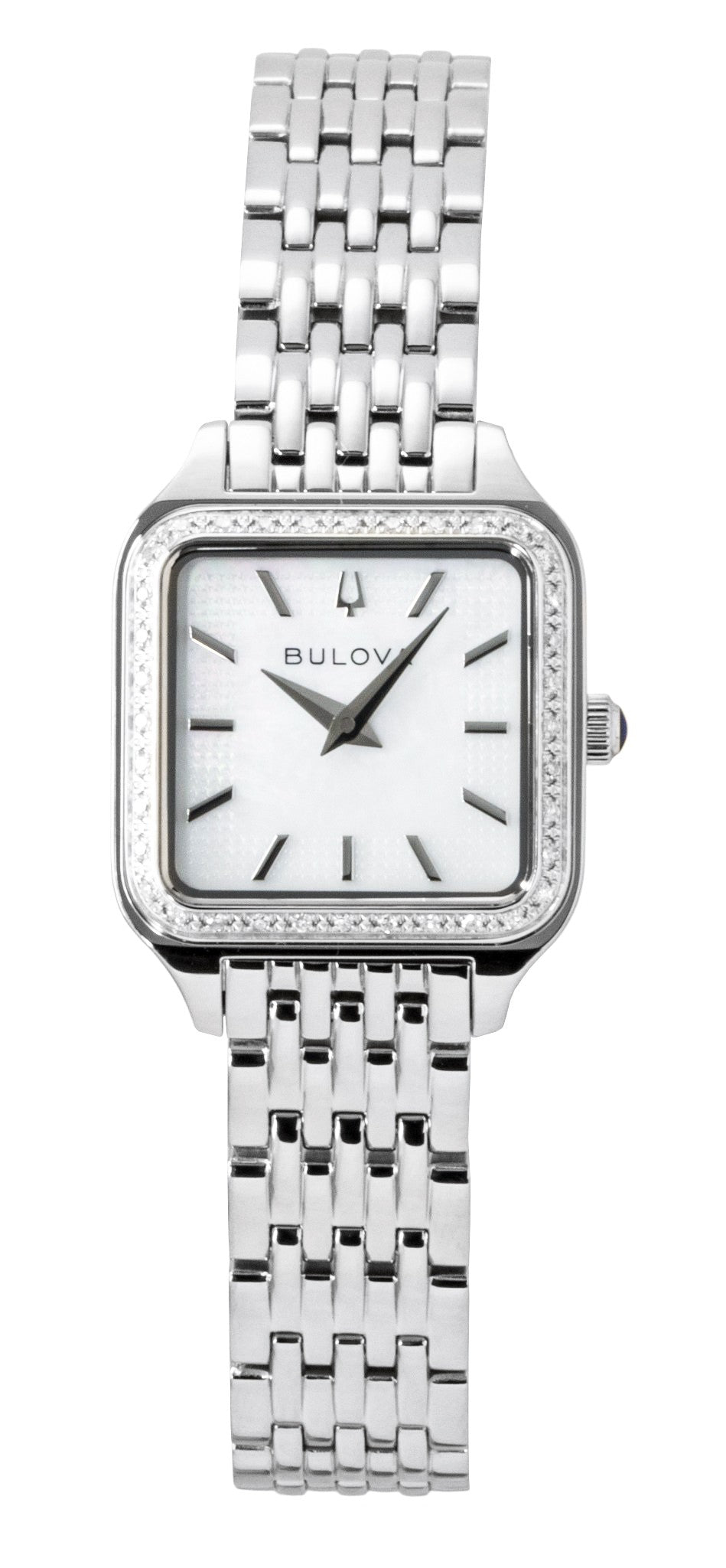 Bulova Sutton Stainless Steel Diamond Accents White Dial Quartz 96R256 Women's Watch