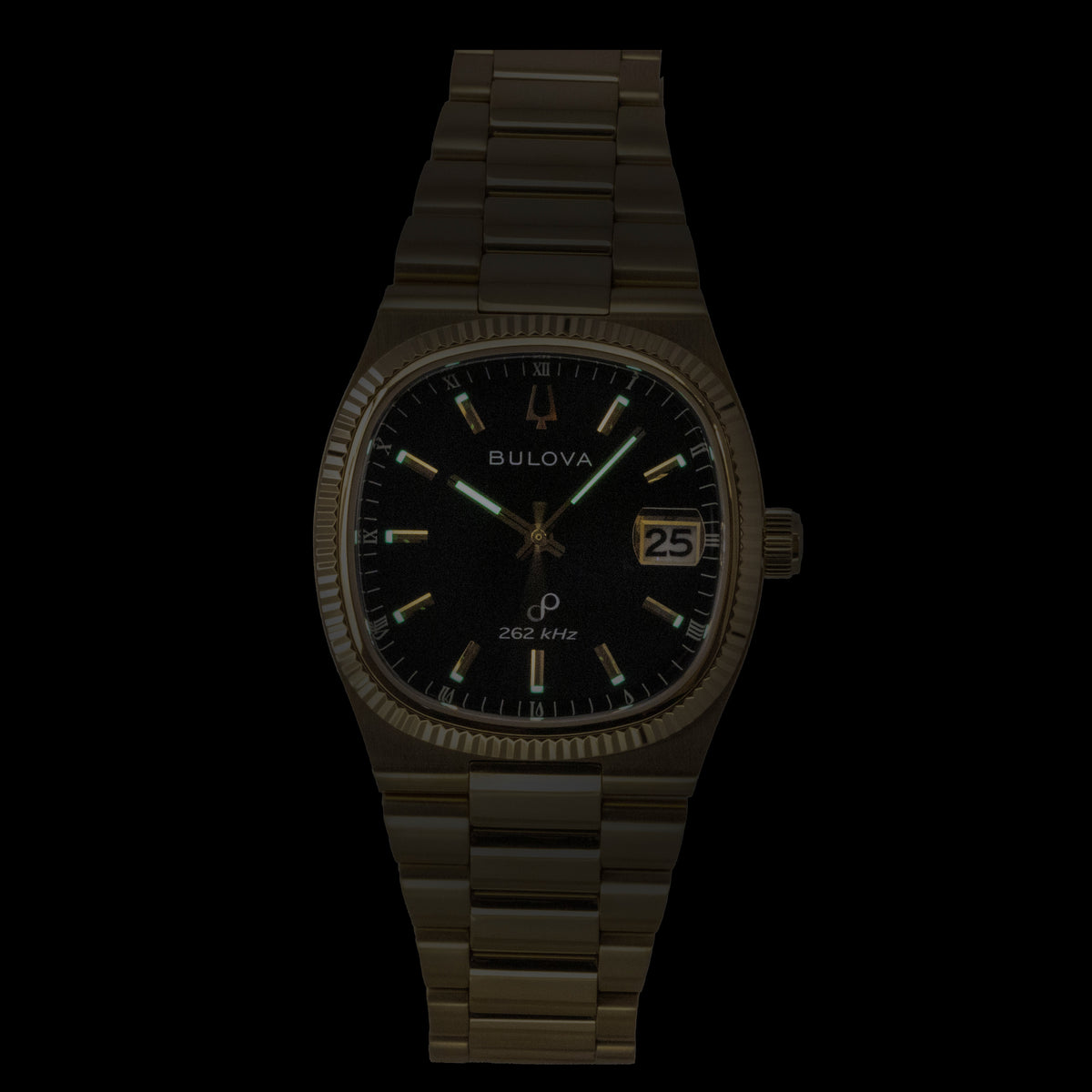 Bulova Super Seville Stainless Steel Black Dial Quartz 97B246 Men's Watch