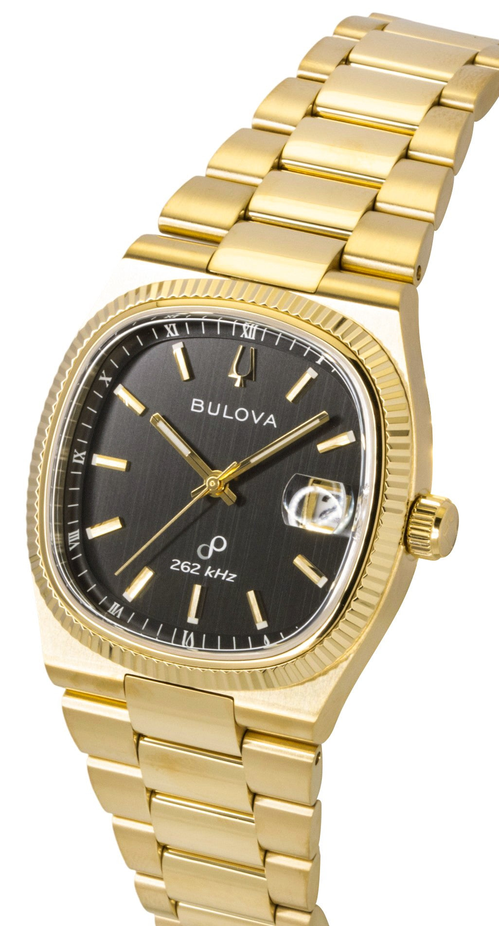 Bulova Super Seville Stainless Steel Black Dial Quartz 97B246 Men's Watch