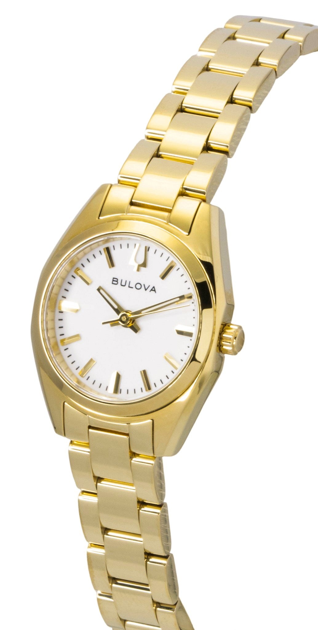 Bulova Surveyor Gold Tone Stainless Steel White Dial Quartz 97L190 Women's Watch